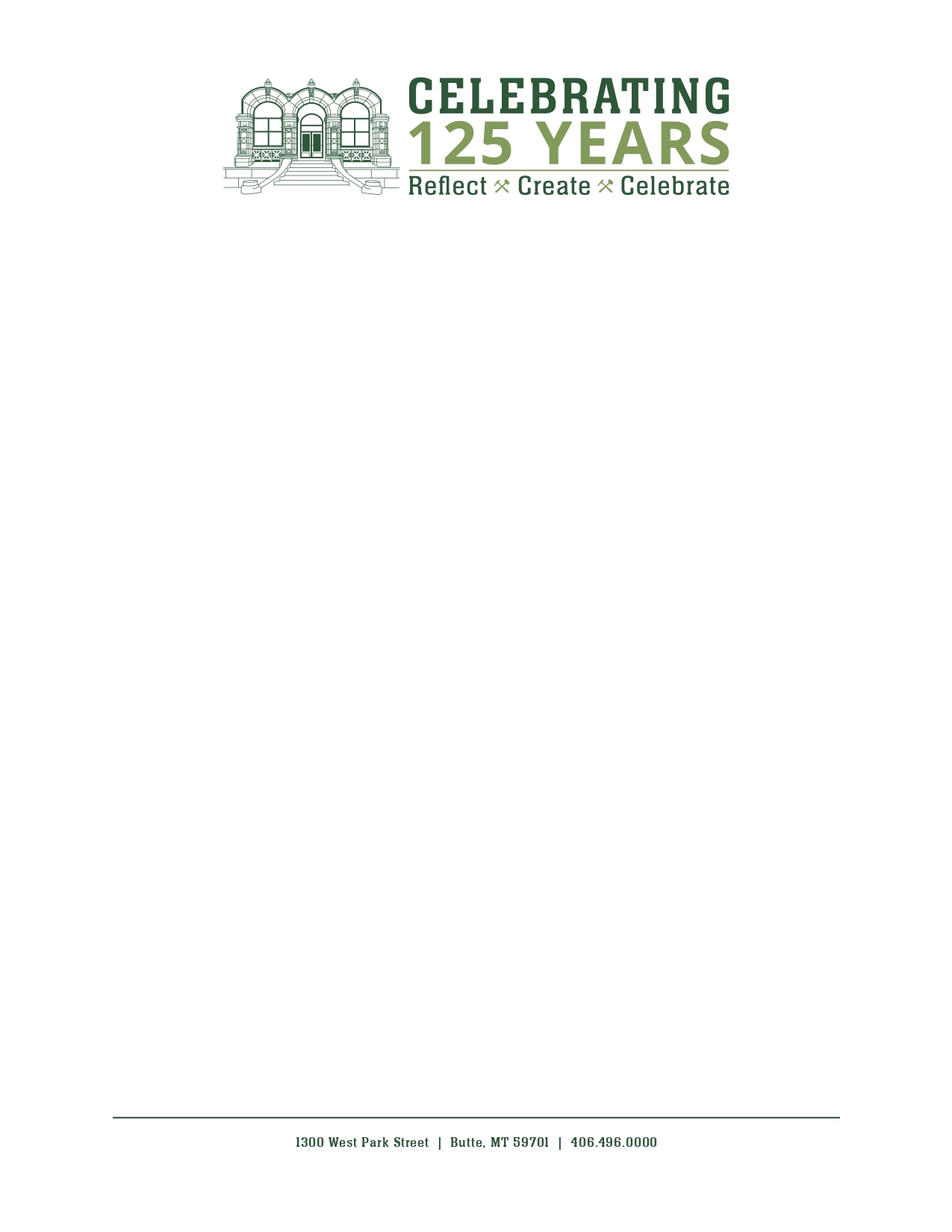 Montana Tech 125th Anniversary letterhead example