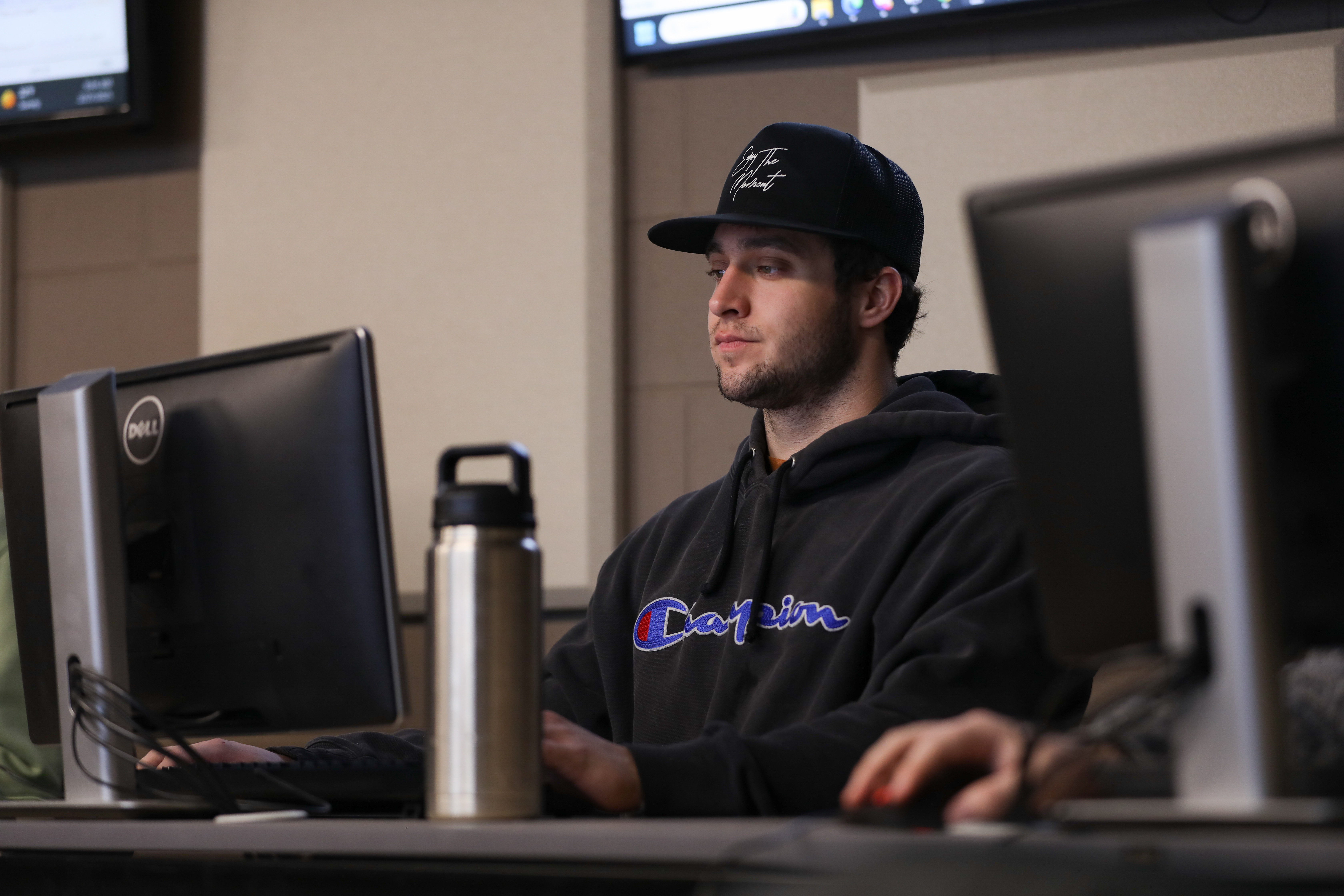 A person operating computer