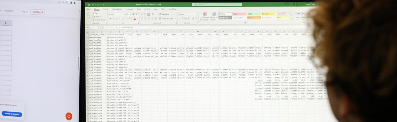 Excel spreadsheet containing different accounting metrics