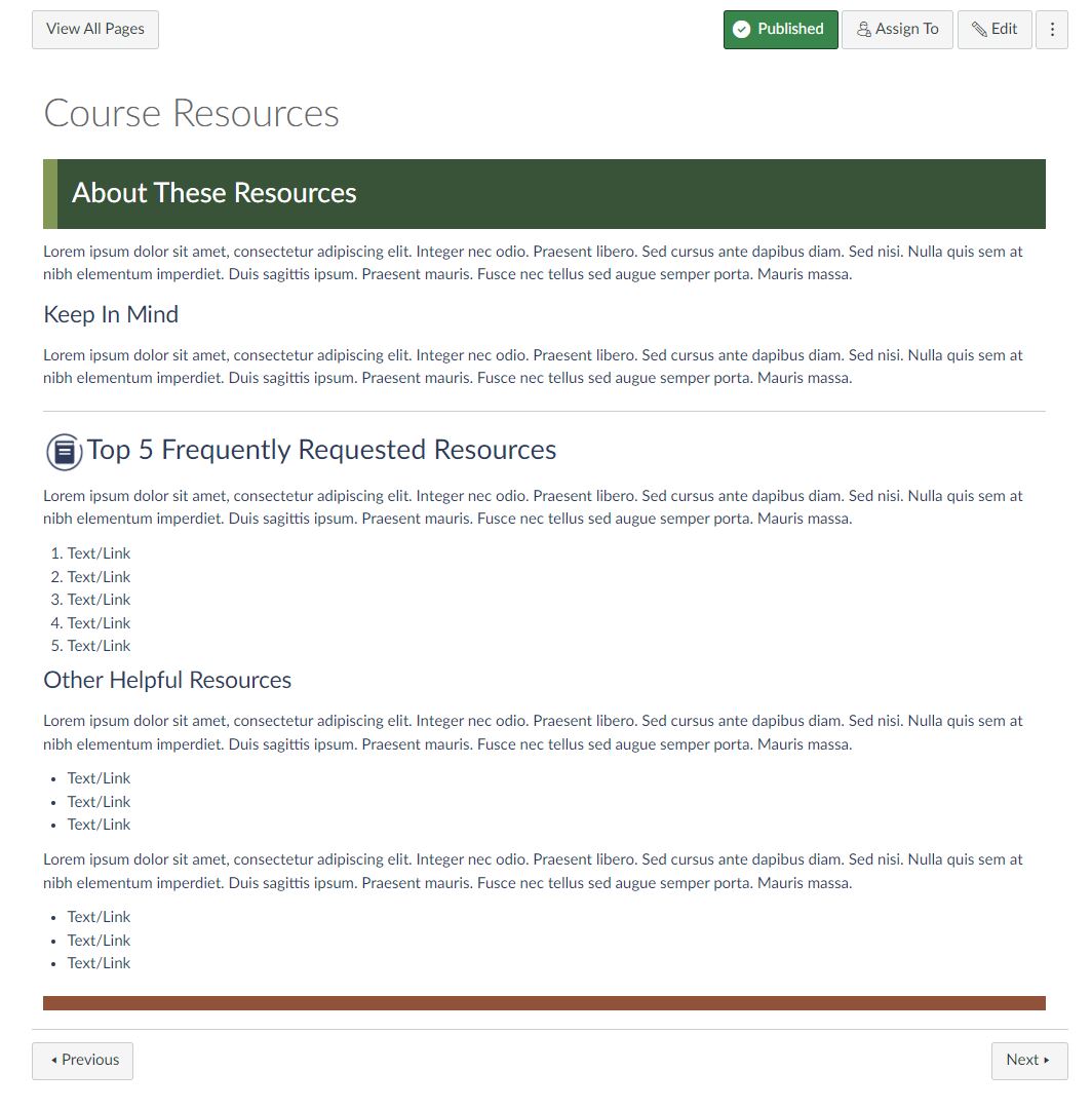 Image of Course Resources page