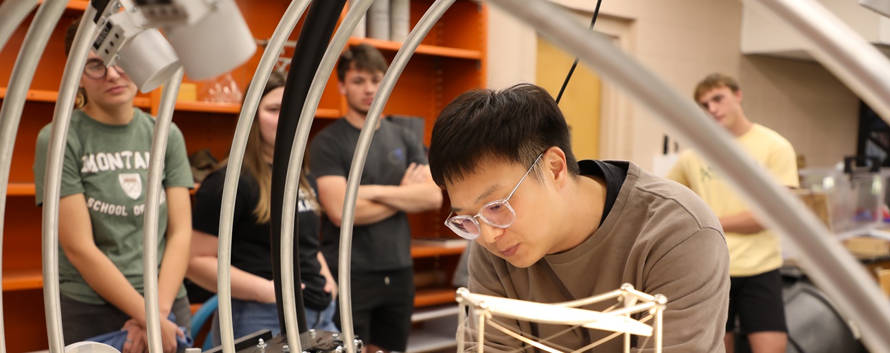 A professor works with a civil engineering project
