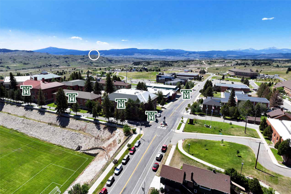 An aerial view of Montana Tech campus