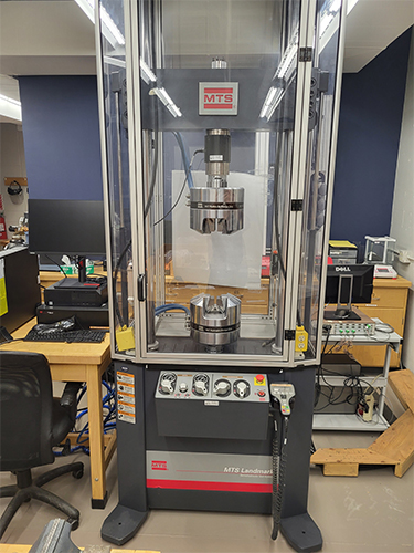 MTS Landmark 55 kip (55,000 lbf) (250 kN) floor-standing mechanical test frame