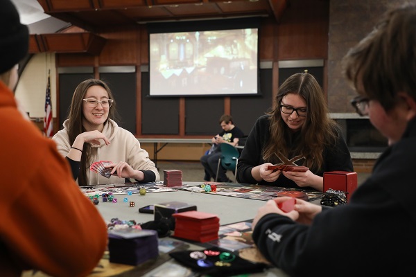 !students playing board games 