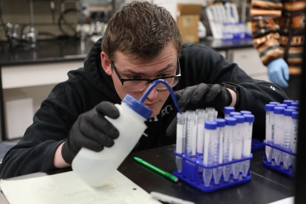 student in a lab 