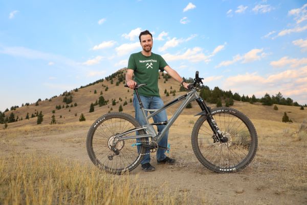 Sequoia Pflug with his mountain bike