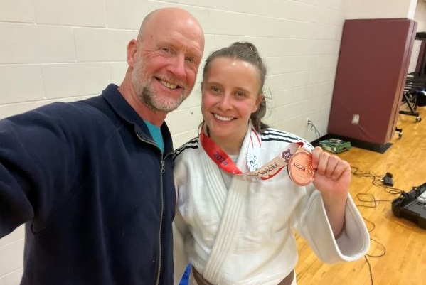 Devin Amtmann and her coach/father John Amtmann