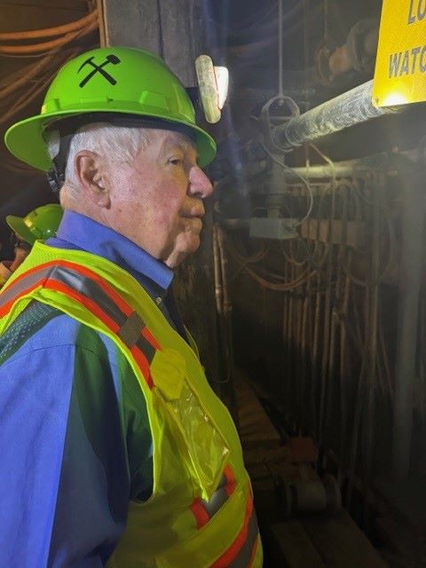 Richard Adkerson in the Underground Mine Education Center