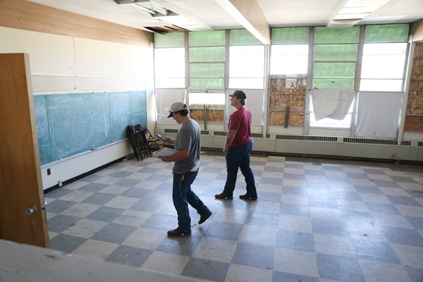 Two students in Blaine School