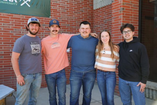 !Five Montana tech students pose for a photo