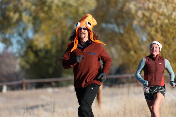 A sweet race participant in a costume