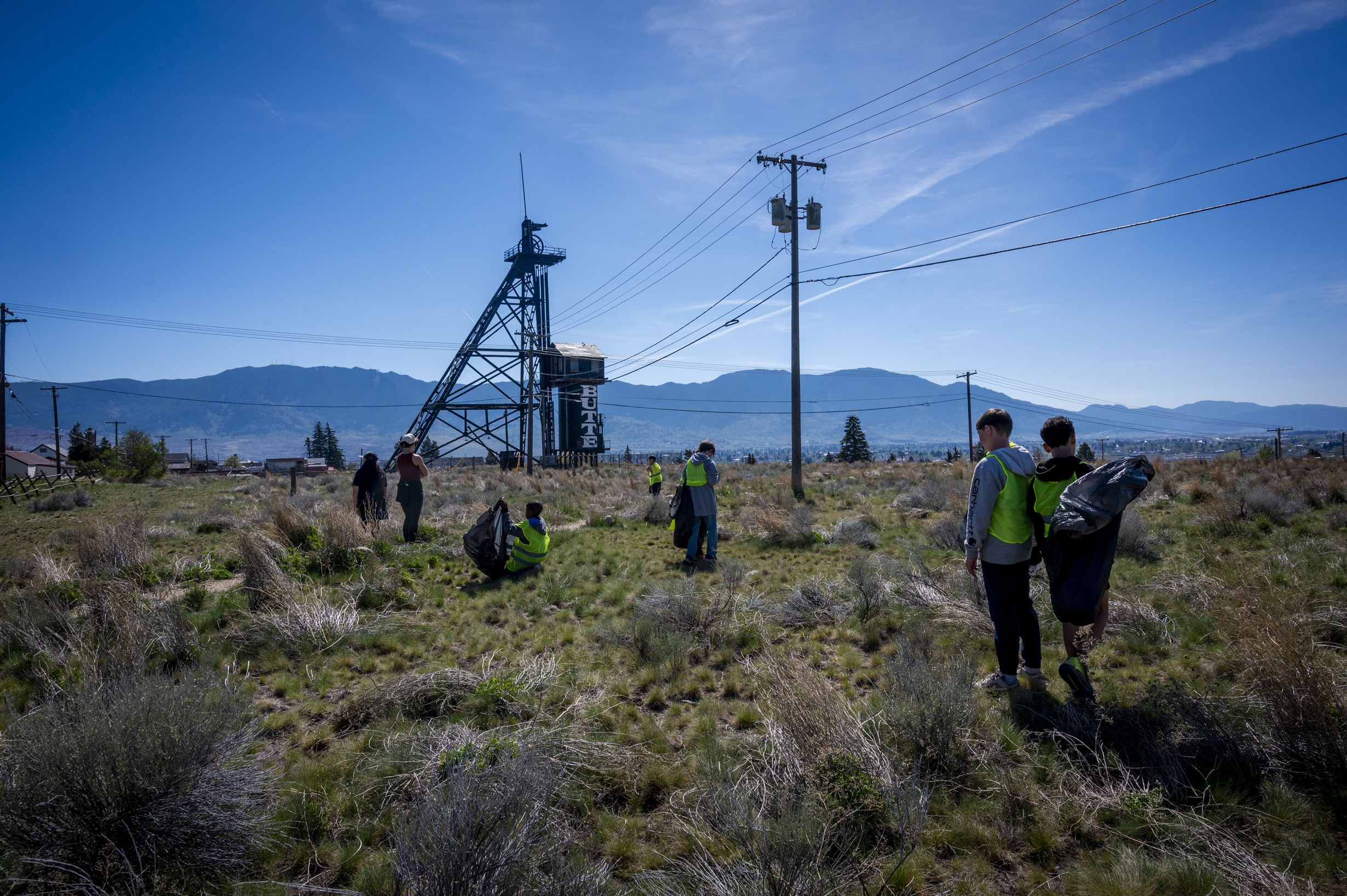 working students in open grassland