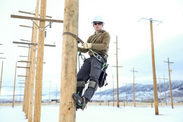 Tanner Davis on the power pole