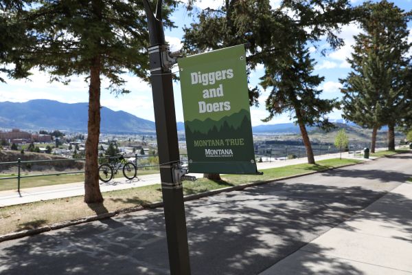 !A photo of a banner on campus.