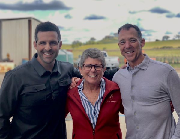 Lucas Paugh, Cindy, and Chancellor Les Cook at Venison in the Vines