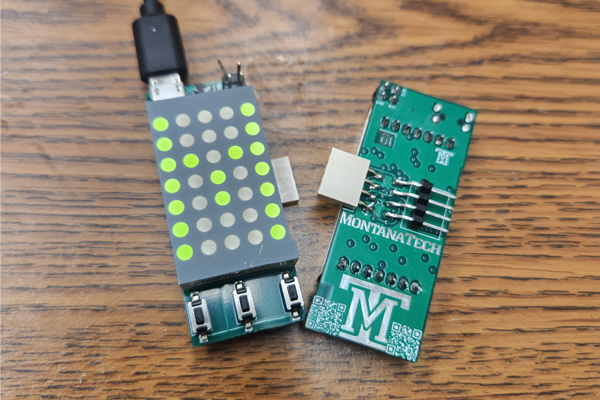 A binary counter and display screen